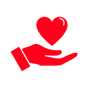 hand holding a heart icon