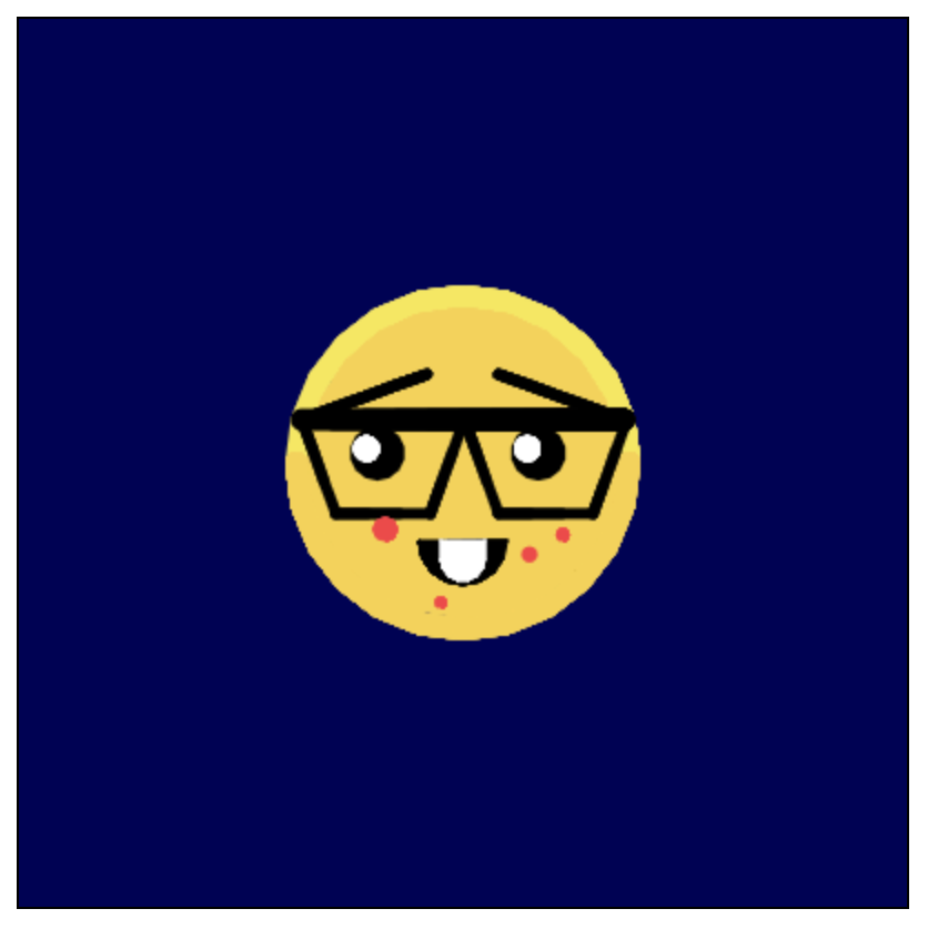 Stage 3 output: the same nerdy emoji face — identical artwork from fully independent functions