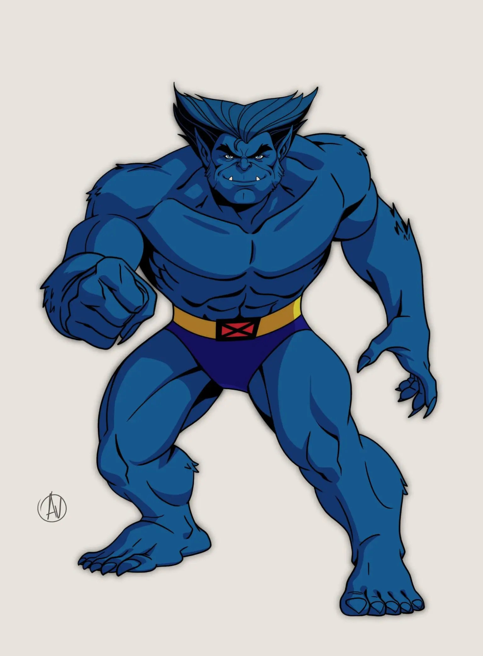 Beast (Hank McCoy) in his blue furred form