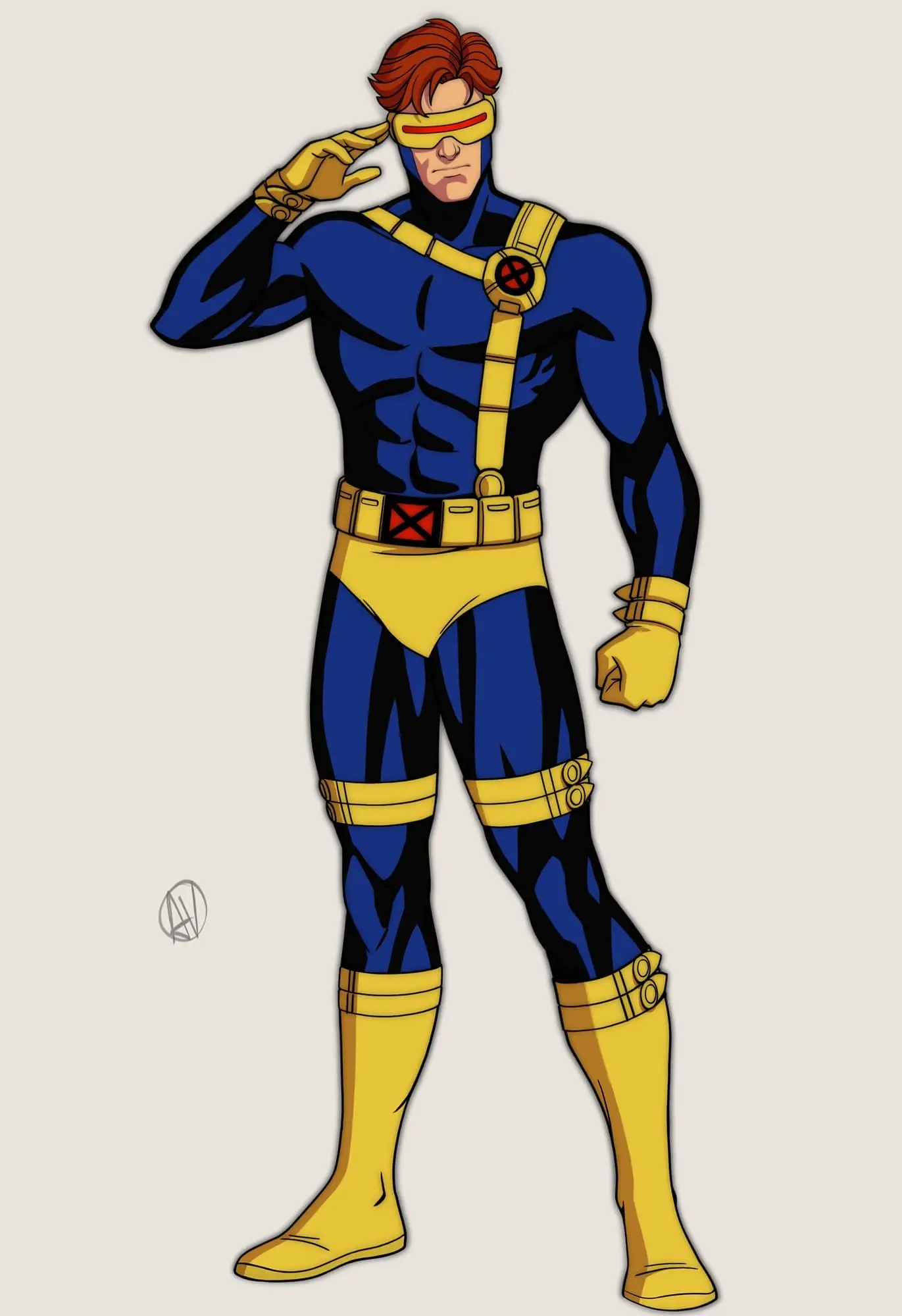 Cyclops (Scott Summers) wearing his red visor