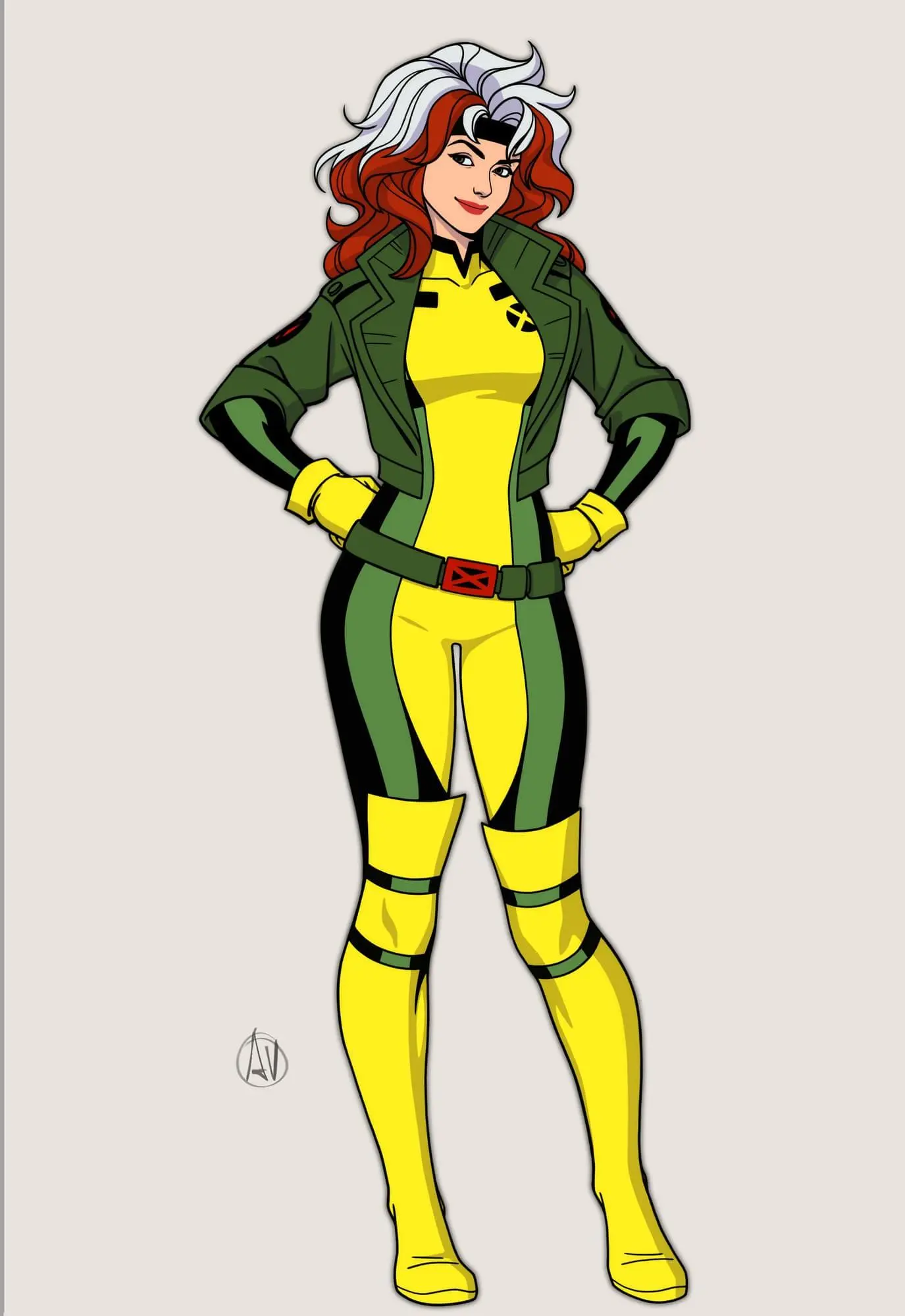 Rogue (Anna Marie) in her green and yellow costume