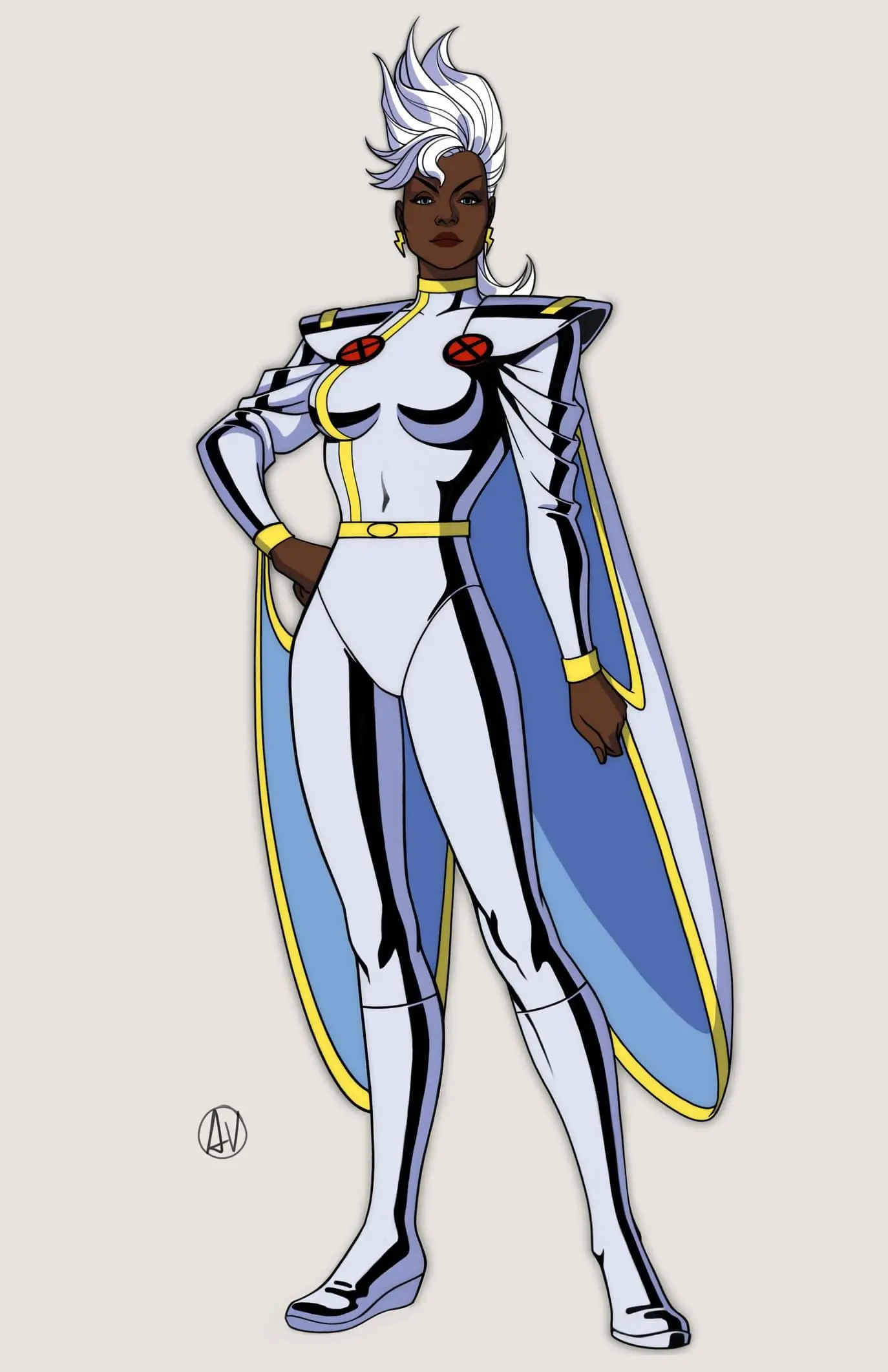 Storm (Ororo Munroe) with lightning and white hair