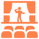 stand-up comedian on stage icon
