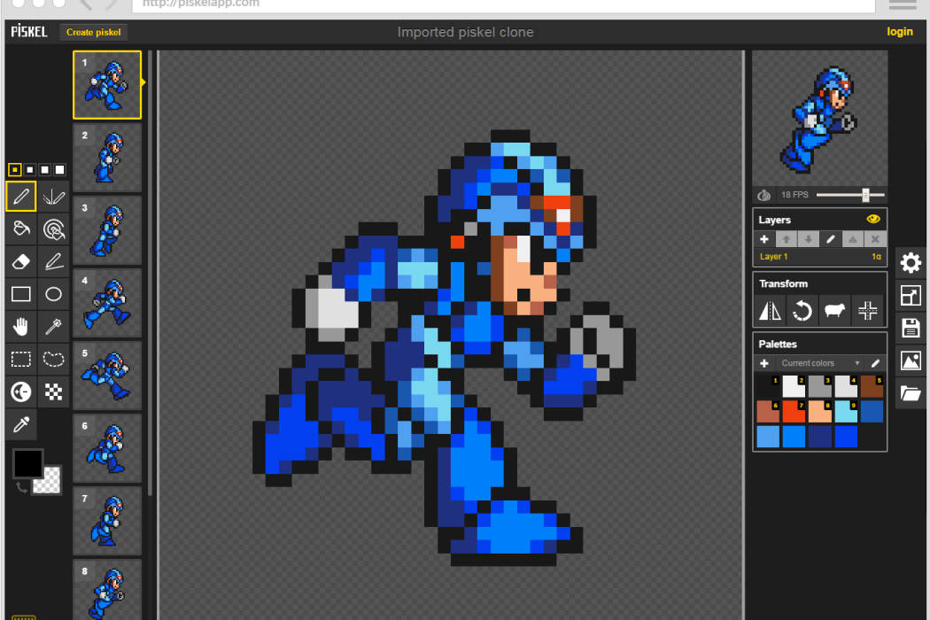 Piskel pixel art editor screenshot